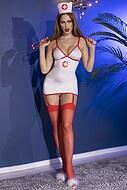 Nurse, costume lingerie, built-in garter belt strap